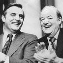 Walter Mondale and Hubert H. Humphrey clapping.